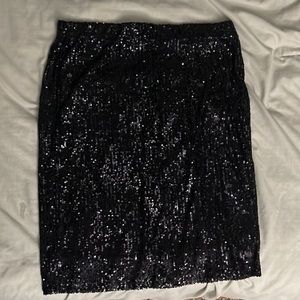 Black sequin stretchy skirt